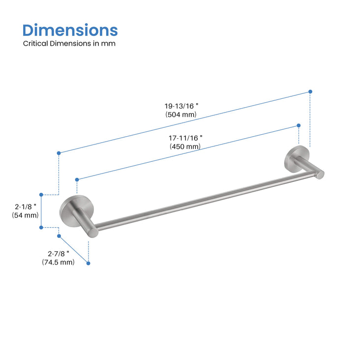 Halo 24" Solid Brass Bathroom Towel Bar