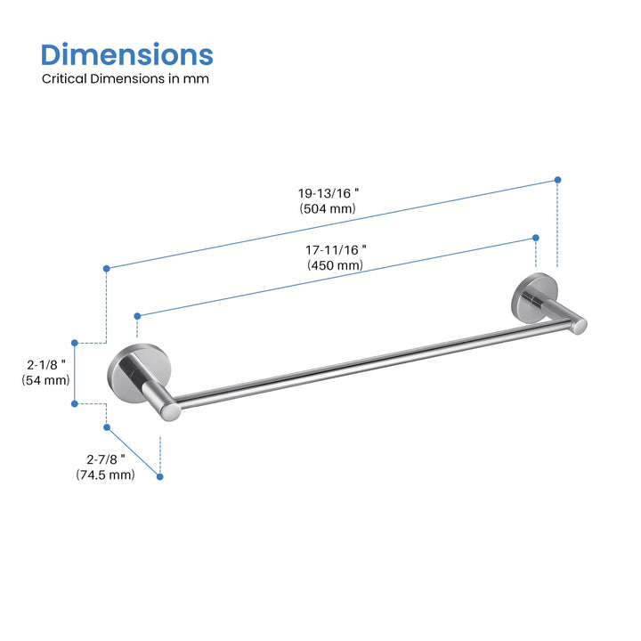 Halo 24" Solid Brass Bathroom Towel Bar