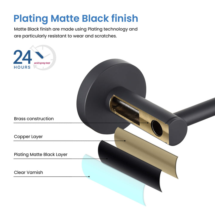 Halo 24" Solid Brass Bathroom Towel Bar