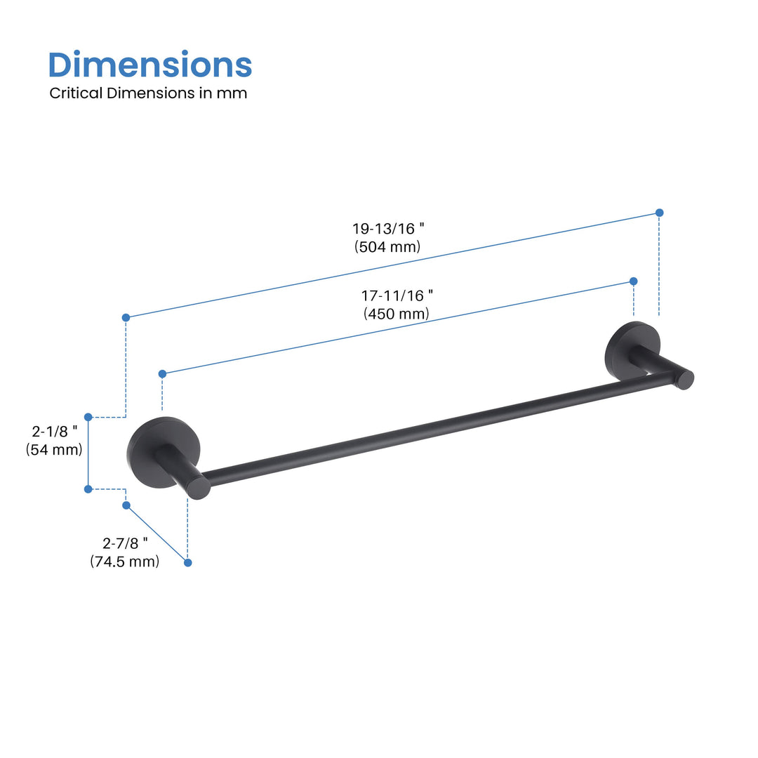 Halo 24" Solid Brass Bathroom Towel Bar