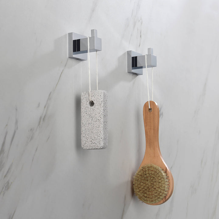 Quadra Towel &amp; Robe Hook, 2-Pack