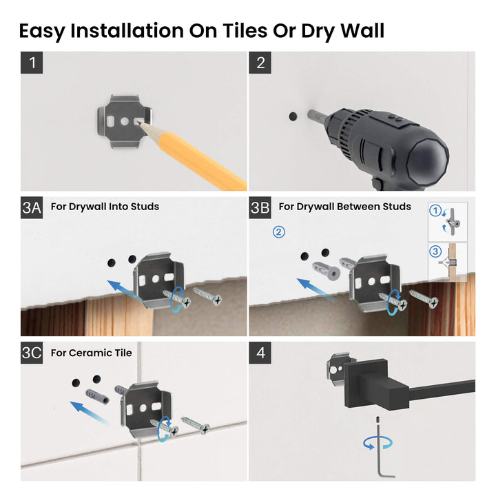 Quadra Square Bathroom Towel Bar