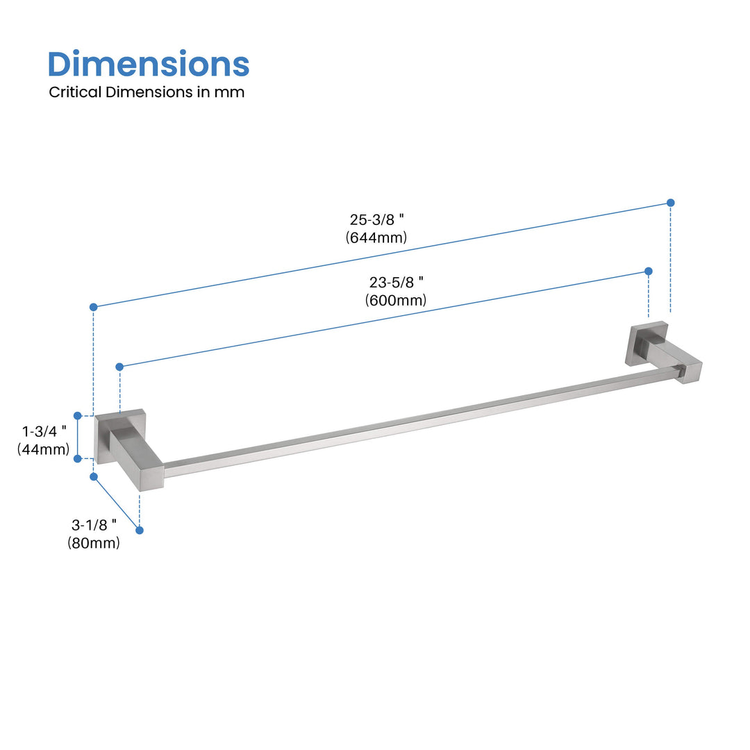 Quadra Square Bathroom Towel Bar