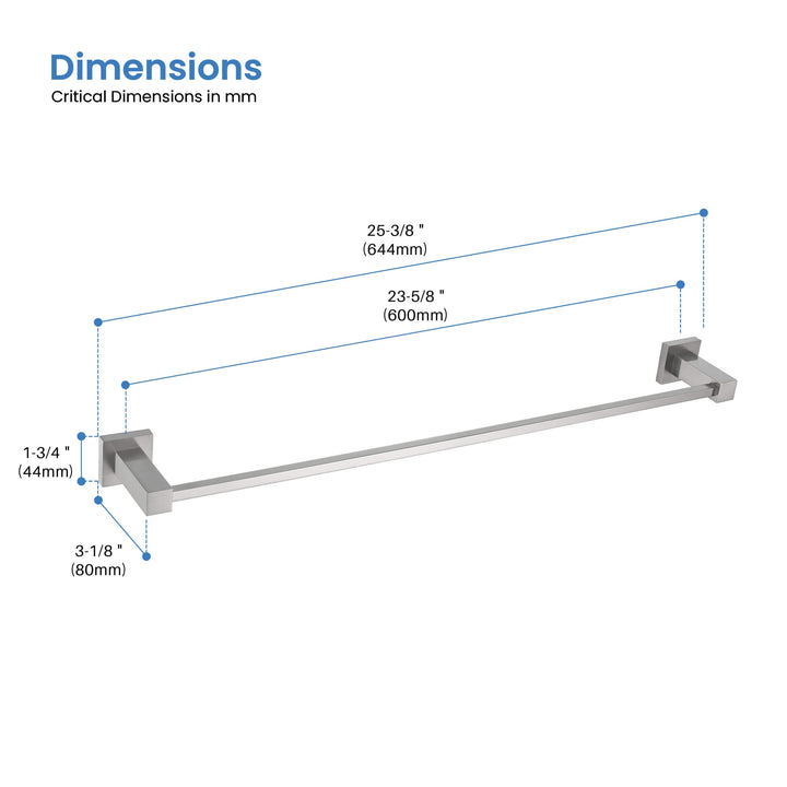 Quadra Square Bathroom Towel Bar