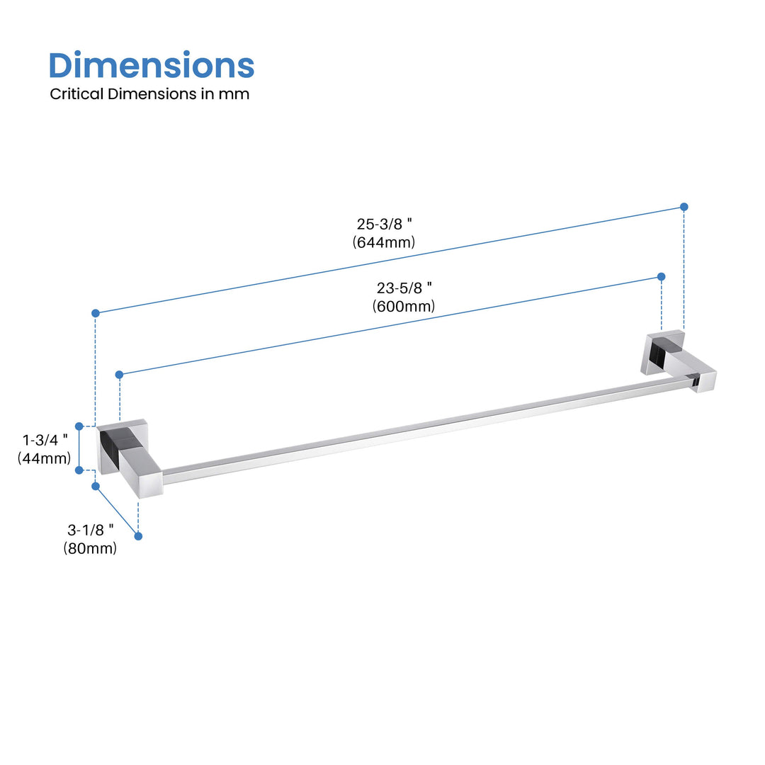 Quadra Square Bathroom Towel Bar
