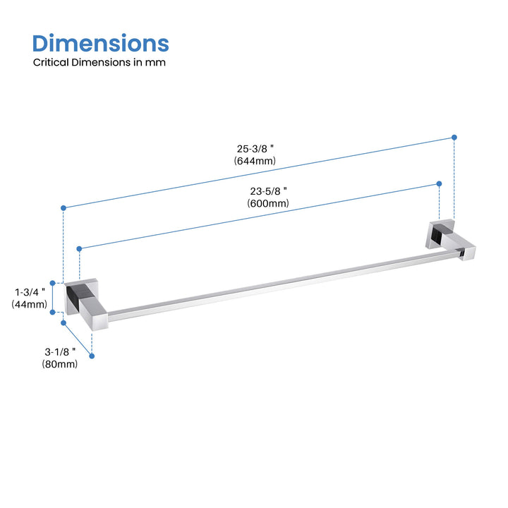 Quadra Square Bathroom Towel Bar