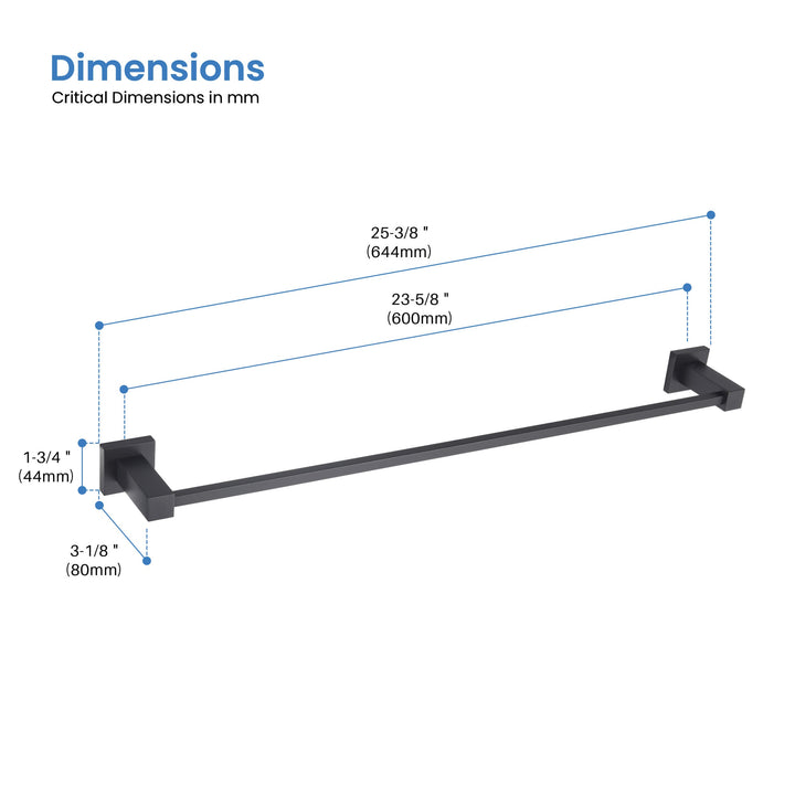 Quadra Square Bathroom Towel Bar