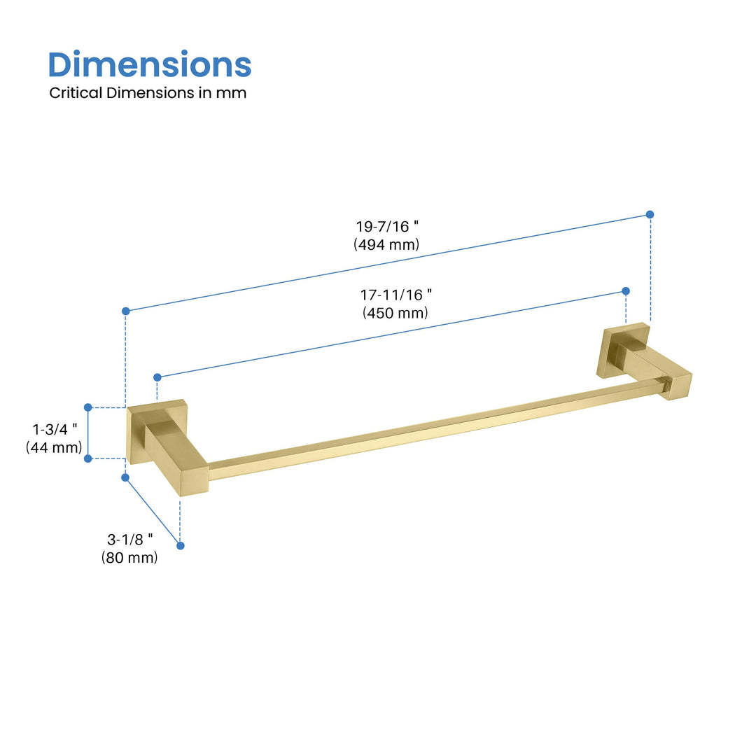 Quadra Square Bathroom Towel Bar