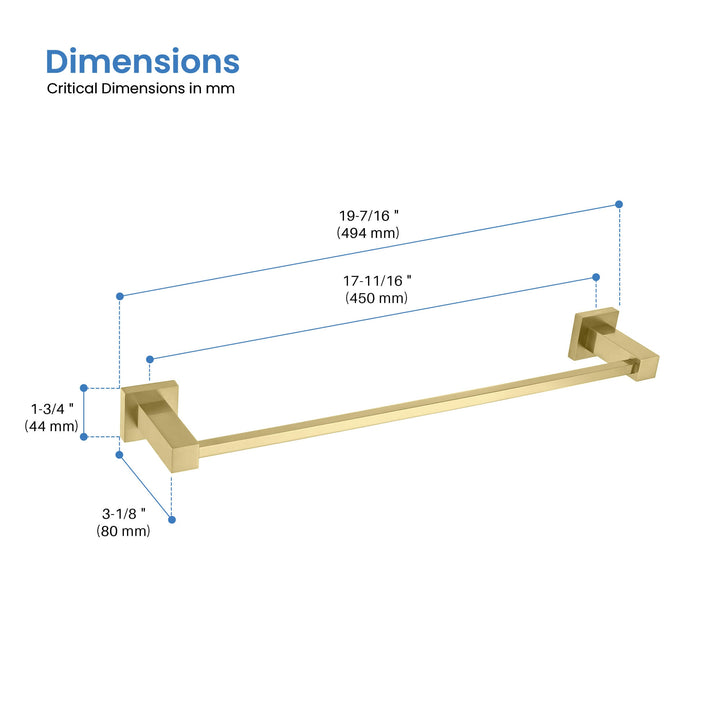 Quadra Square Bathroom Towel Bar