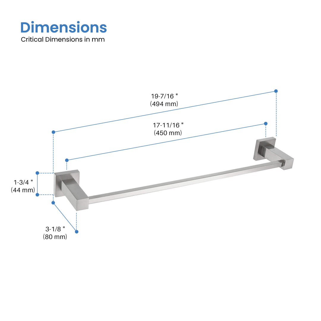 Quadra Square Bathroom Towel Bar