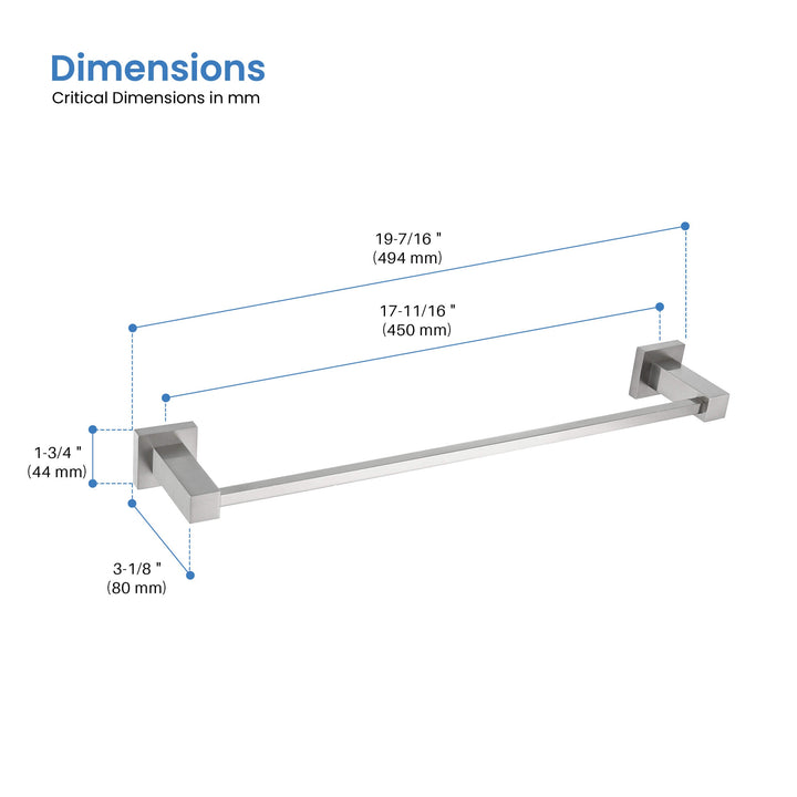 Quadra Square Bathroom Towel Bar