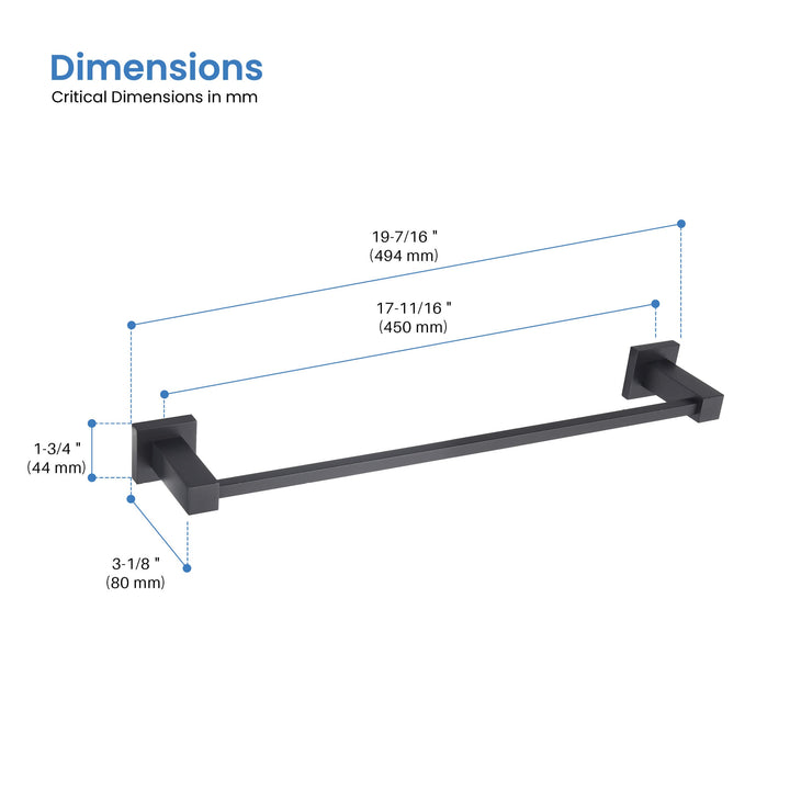 Quadra Square Bathroom Towel Bar