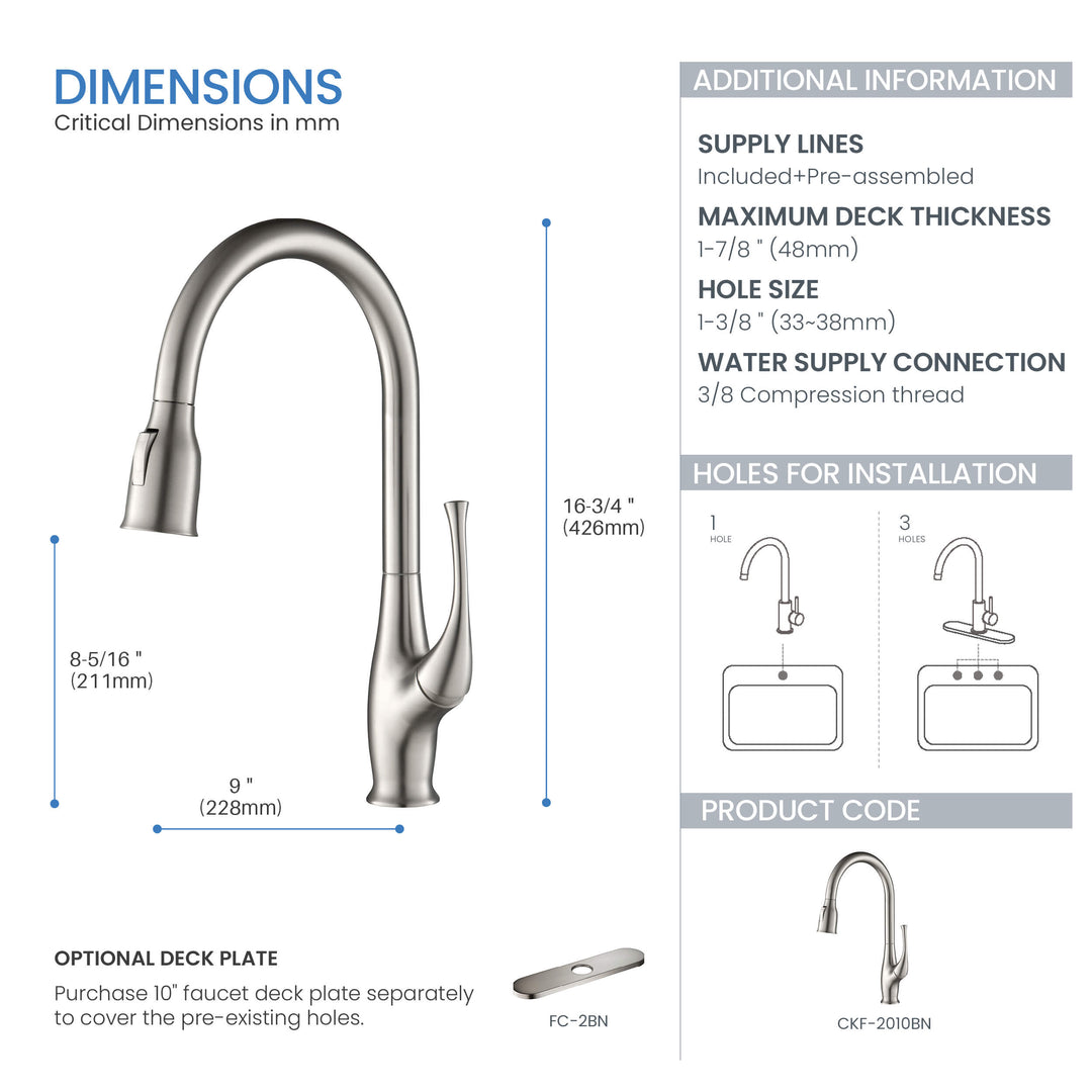Kansas Single-Handle Pull-Down Kitchen Faucet