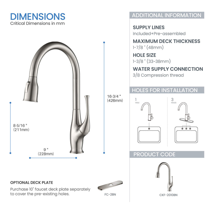 Kansas Single-Handle Pull-Down Kitchen Faucet