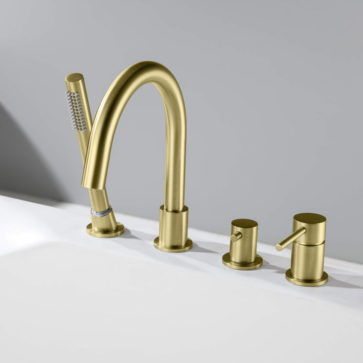 Halo Deck-Mounted Roman Tub Filler with Hand Shower