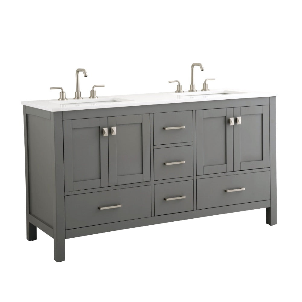 Vanea Freestanding Bathroom Vanity with White Quartz Top