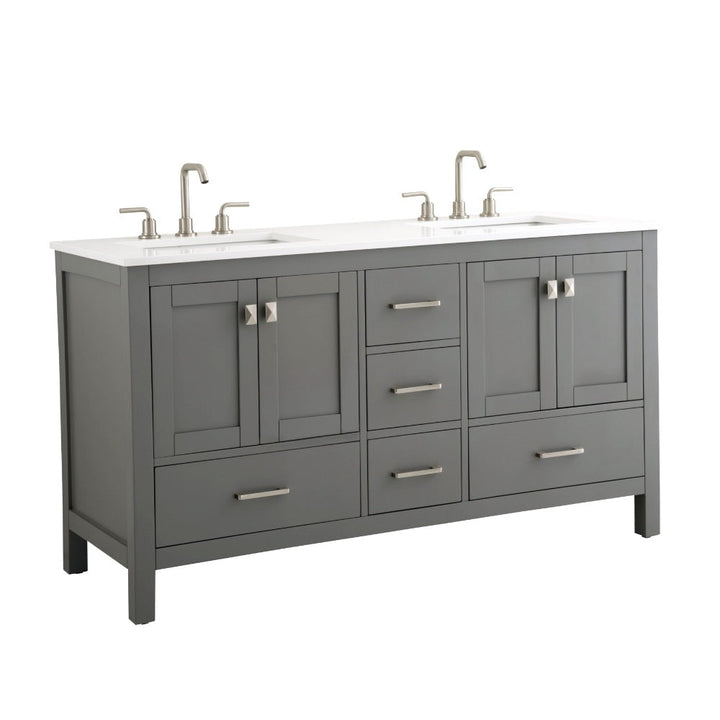 Vanea Freestanding Bathroom Vanity with White Quartz Top