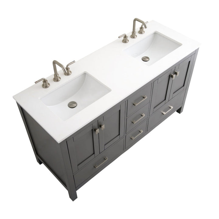 Vanea Freestanding Bathroom Vanity with White Quartz Top