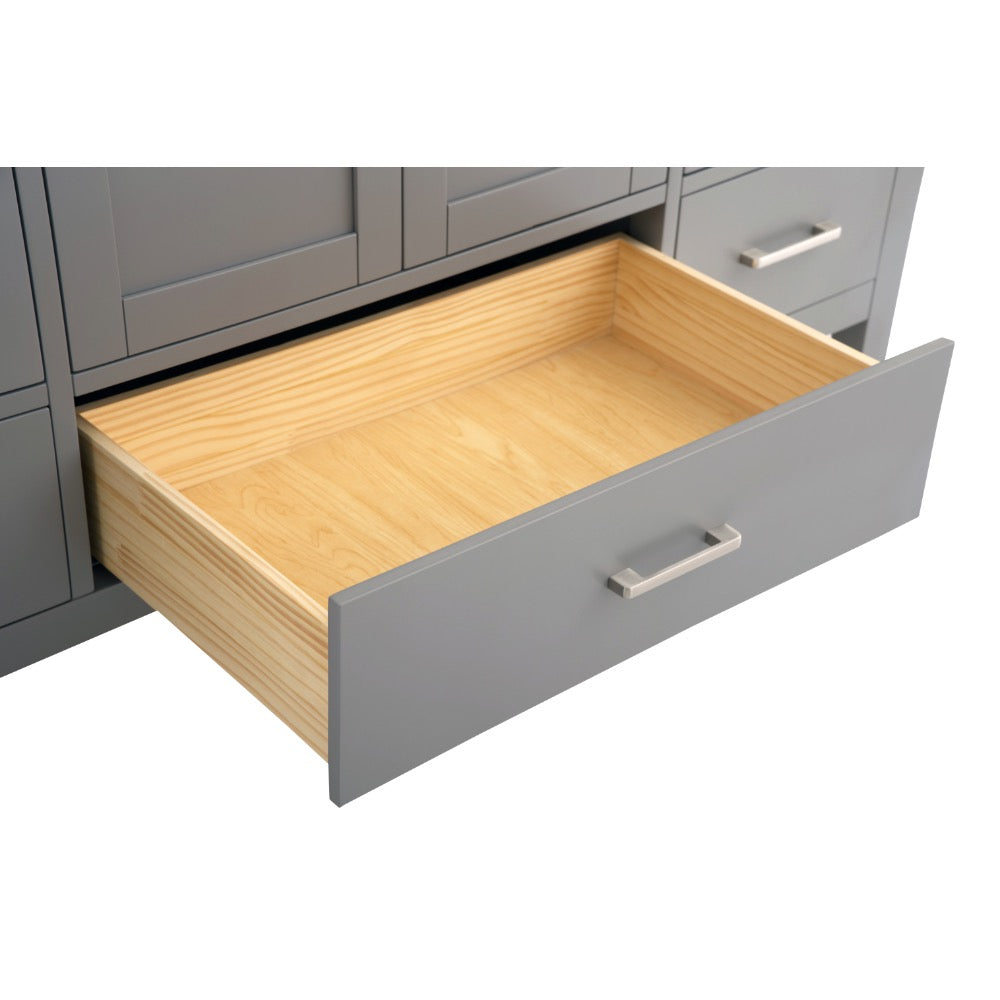 Vanea 60" Single Sink Freestanding Bathroom Vanity in Gray with White Quartz Top