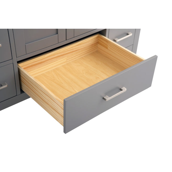 Vanea 48" Single Sink Freestanding Bathroom Vanity in Gray with White Quartz Top