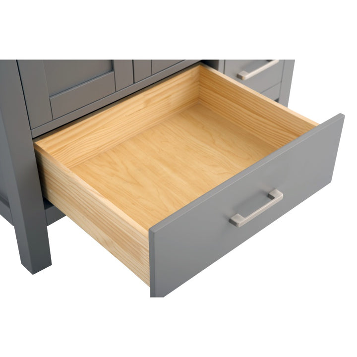 Vanea 36" Single Sink Freestanding Bathroom Vanity in Gray with White Quartz Top