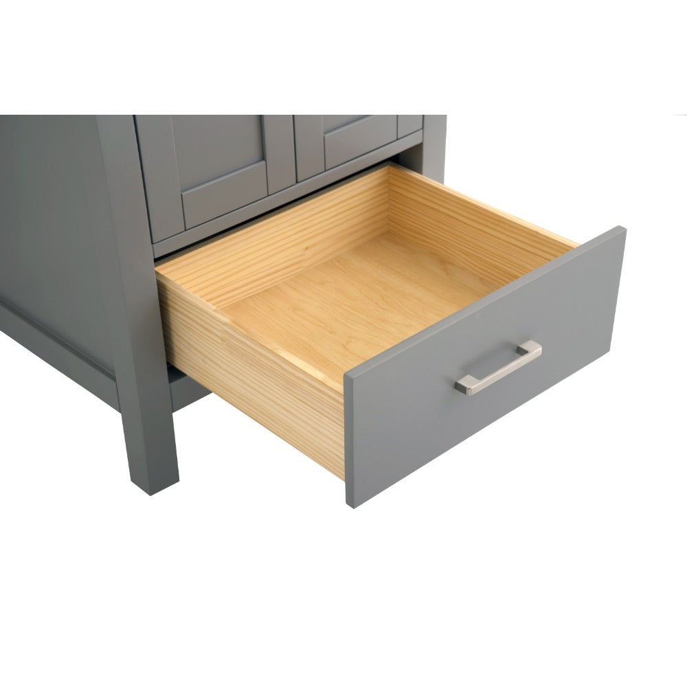 Vanea 24" Single Sink Freestanding Bathroom Vanity in Gray with White Quartz Top