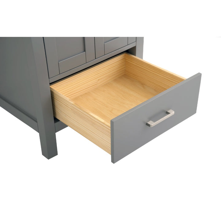 Vanea 24" Single Sink Freestanding Bathroom Vanity in Gray with White Quartz Top