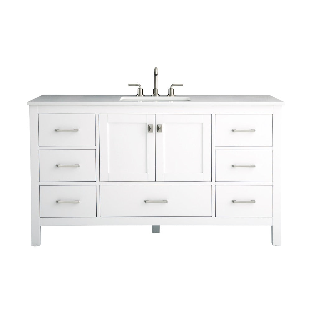 Vanea Freestanding Bathroom Vanity with White Quartz Top