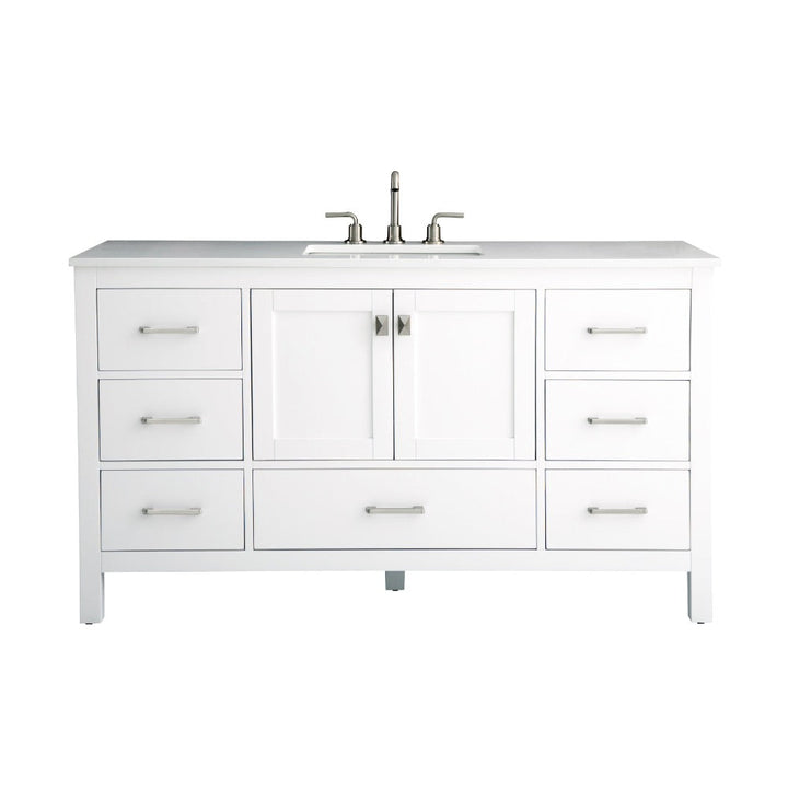 Vanea Freestanding Bathroom Vanity with White Quartz Top