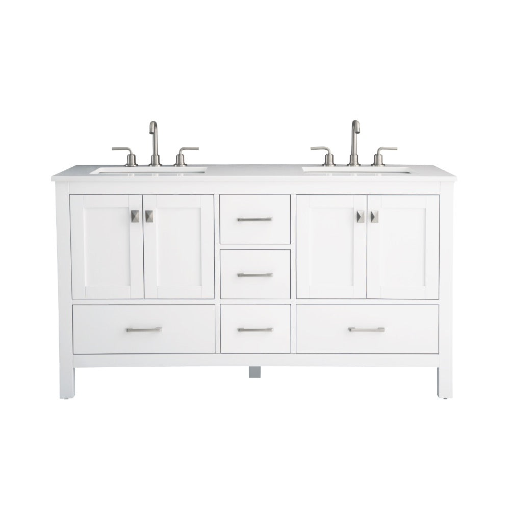 Vanea Freestanding Bathroom Vanity with White Quartz Top