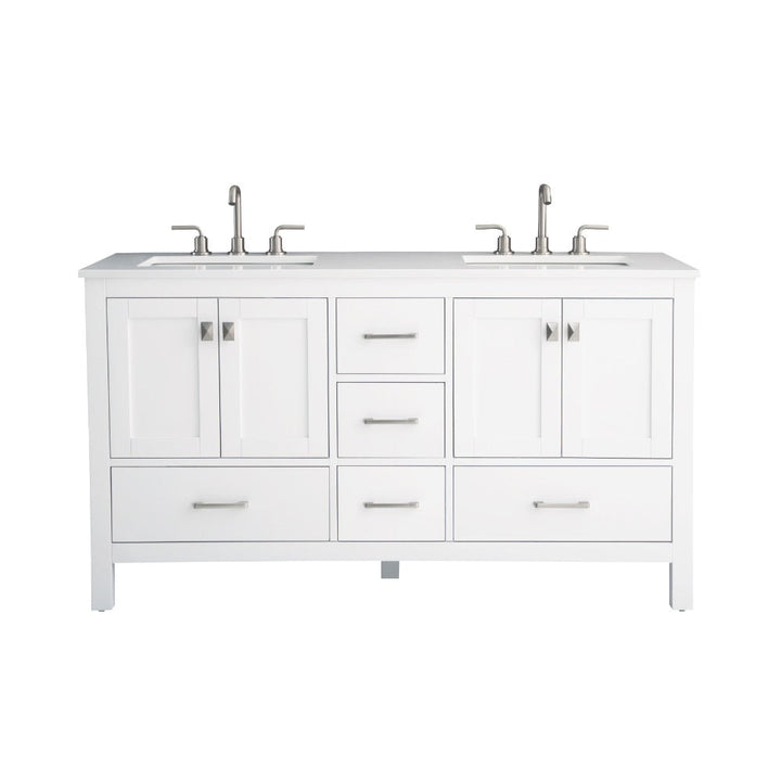 Vanea Freestanding Bathroom Vanity with White Quartz Top