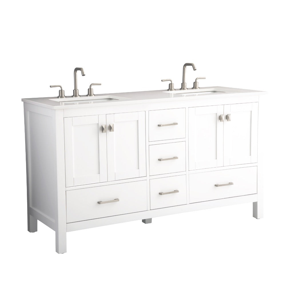 Vanea Freestanding Bathroom Vanity with White Quartz Top