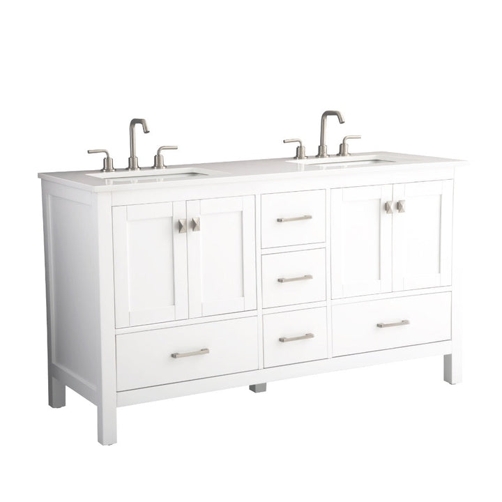 Vanea Freestanding Bathroom Vanity with White Quartz Top