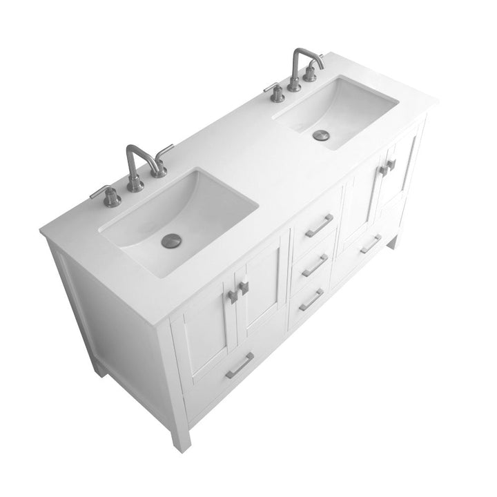 Vanea Freestanding Bathroom Vanity with White Quartz Top