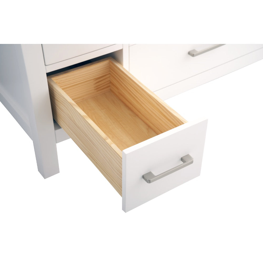 Vanea 48" Single Sink Bathroom Vanity in White with White Quartz Top