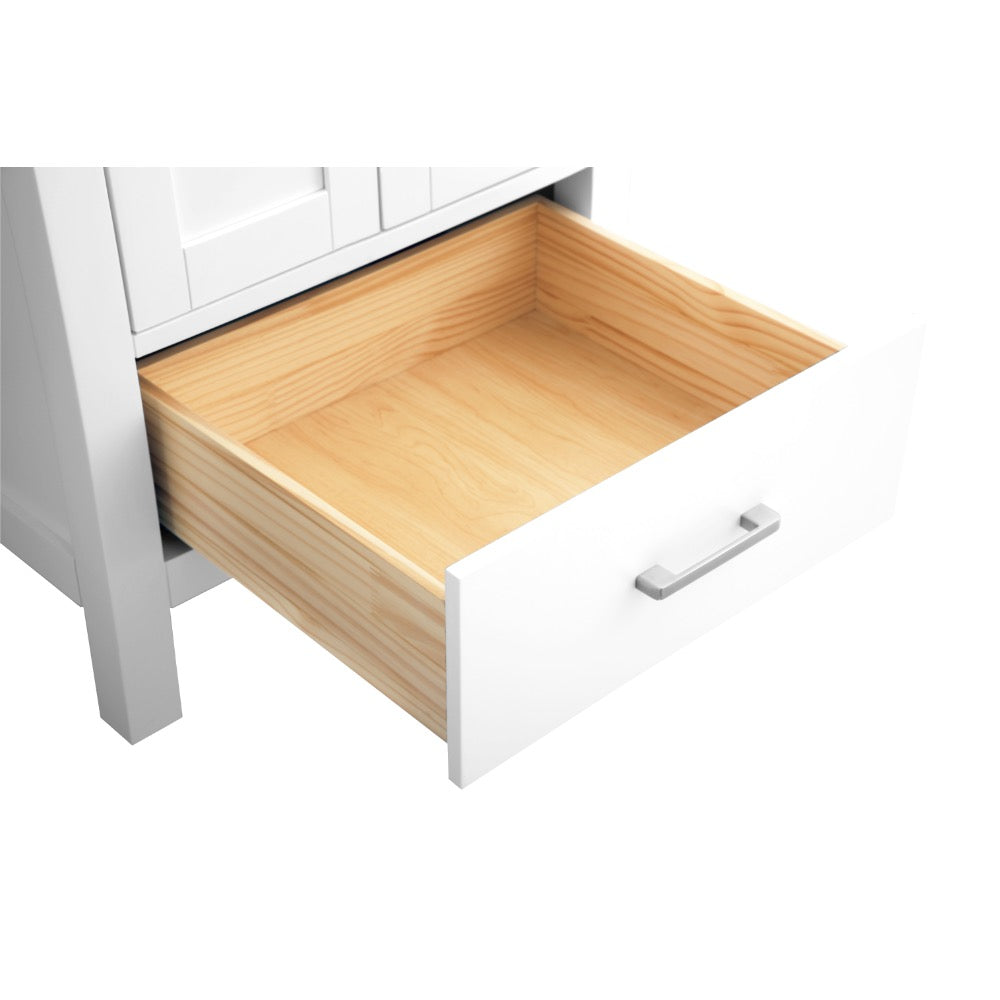 Vanea 24" Single Sink Bathroom Vanity in White with White Quartz Top