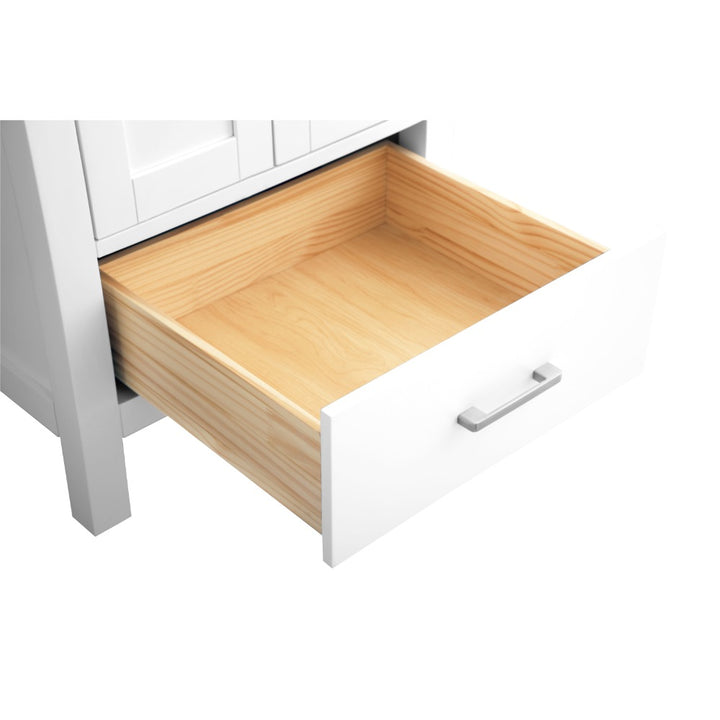 Vanea 24" Single Sink Bathroom Vanity in White with White Quartz Top