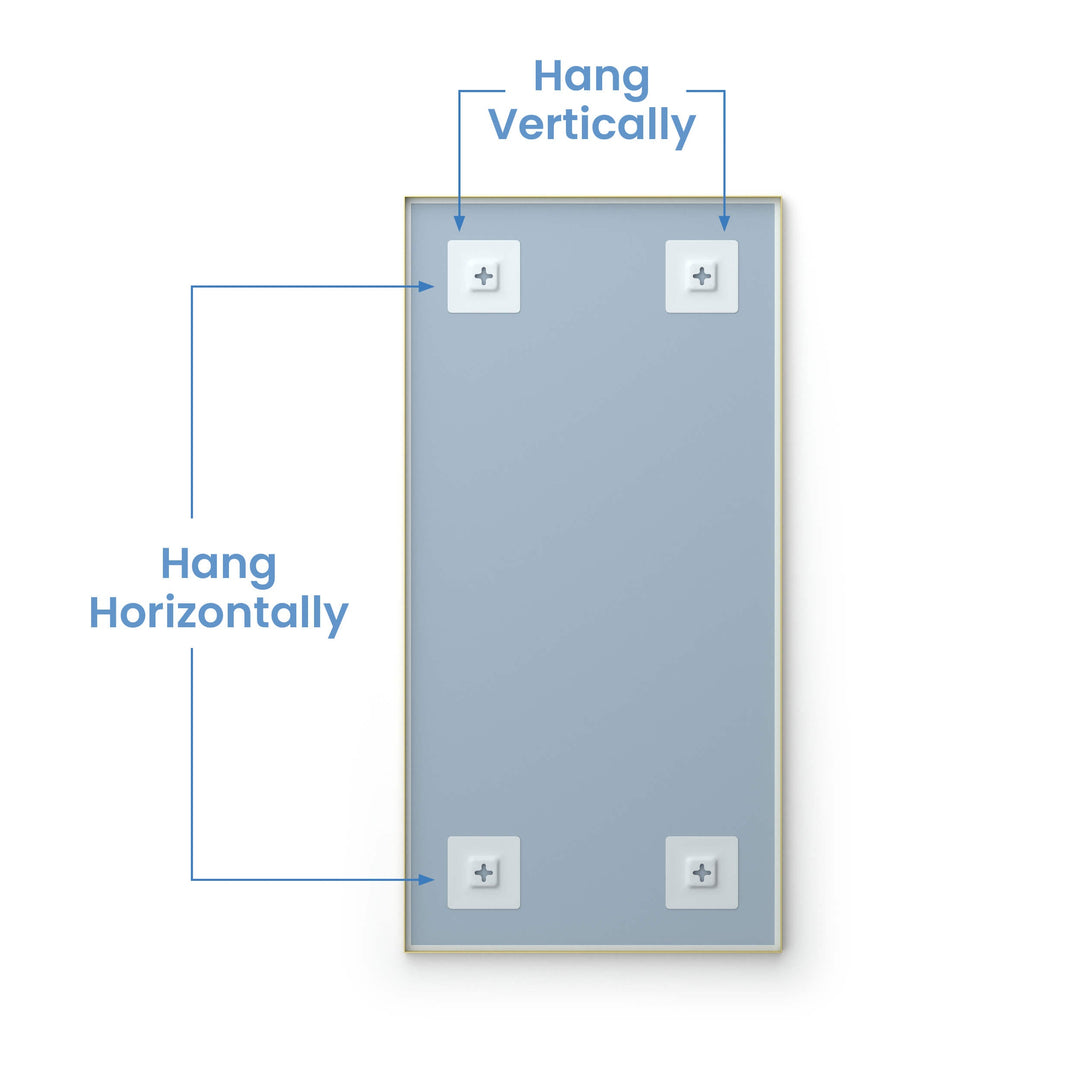 18" x 36" Metal Frame Wall-Mount Bathroom Mirror, Shatterproof in FM1