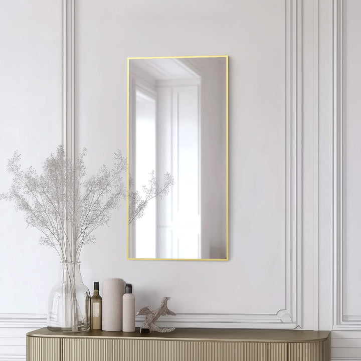 18" x 36" Metal Frame Wall-Mount Bathroom Mirror, Shatterproof in FM1