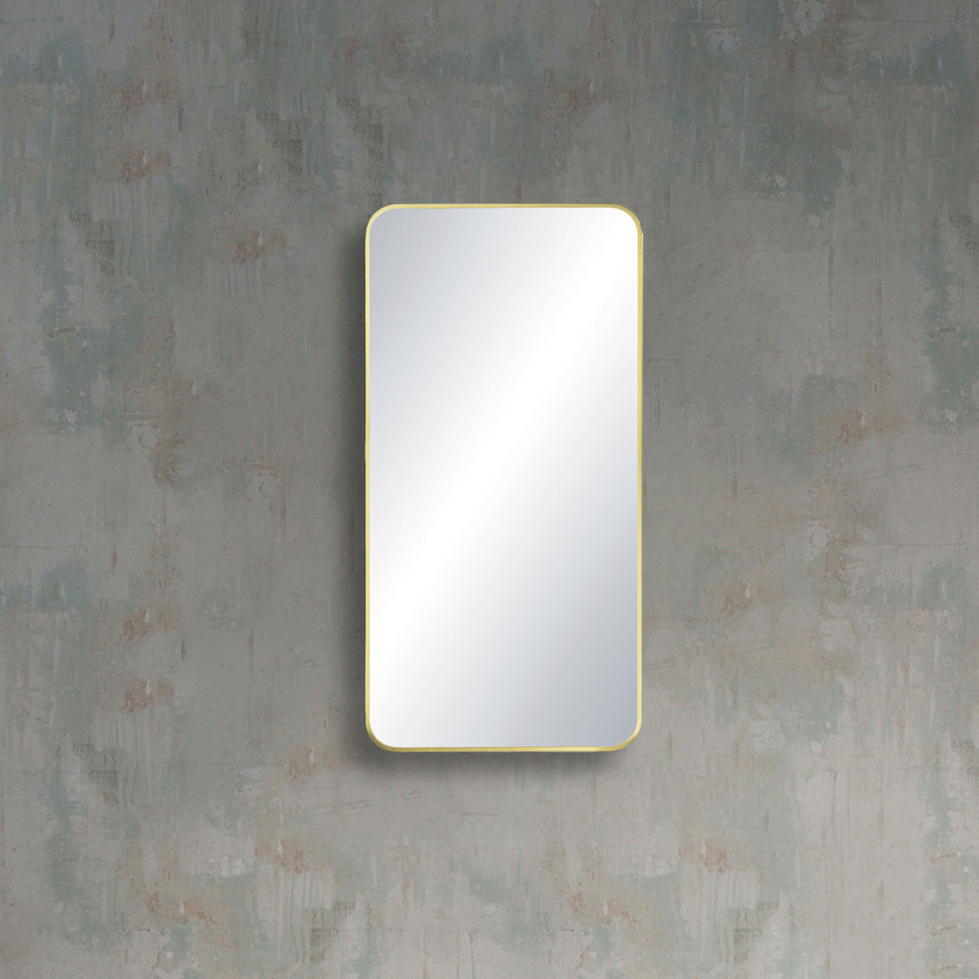 18" x 36" Metal Frame Wall-Mount Bathroom Mirror, Shatterproof in FM2