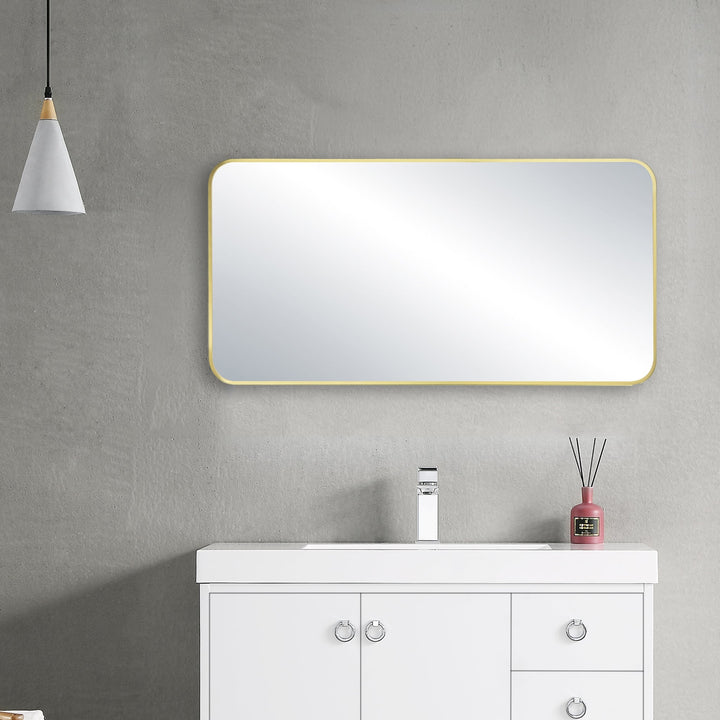 18" x 36" Metal Frame Wall-Mount Bathroom Mirror, Shatterproof in FM2