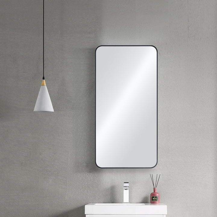 18" x 36" Metal Frame Wall-Mount Bathroom Mirror, Shatterproof in FM2