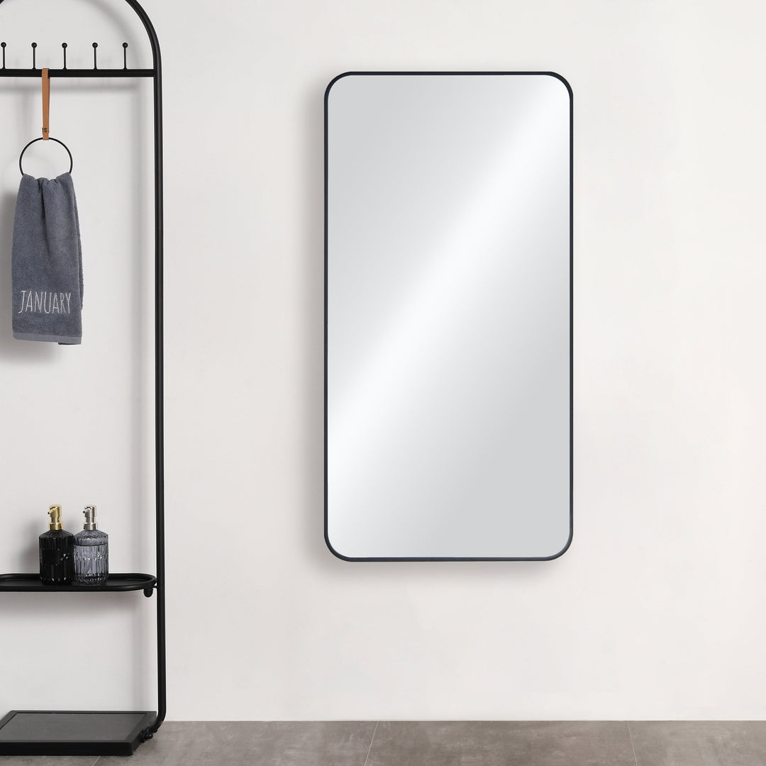 18" x 36" Metal Frame Wall-Mount Bathroom Mirror, Shatterproof in FM2