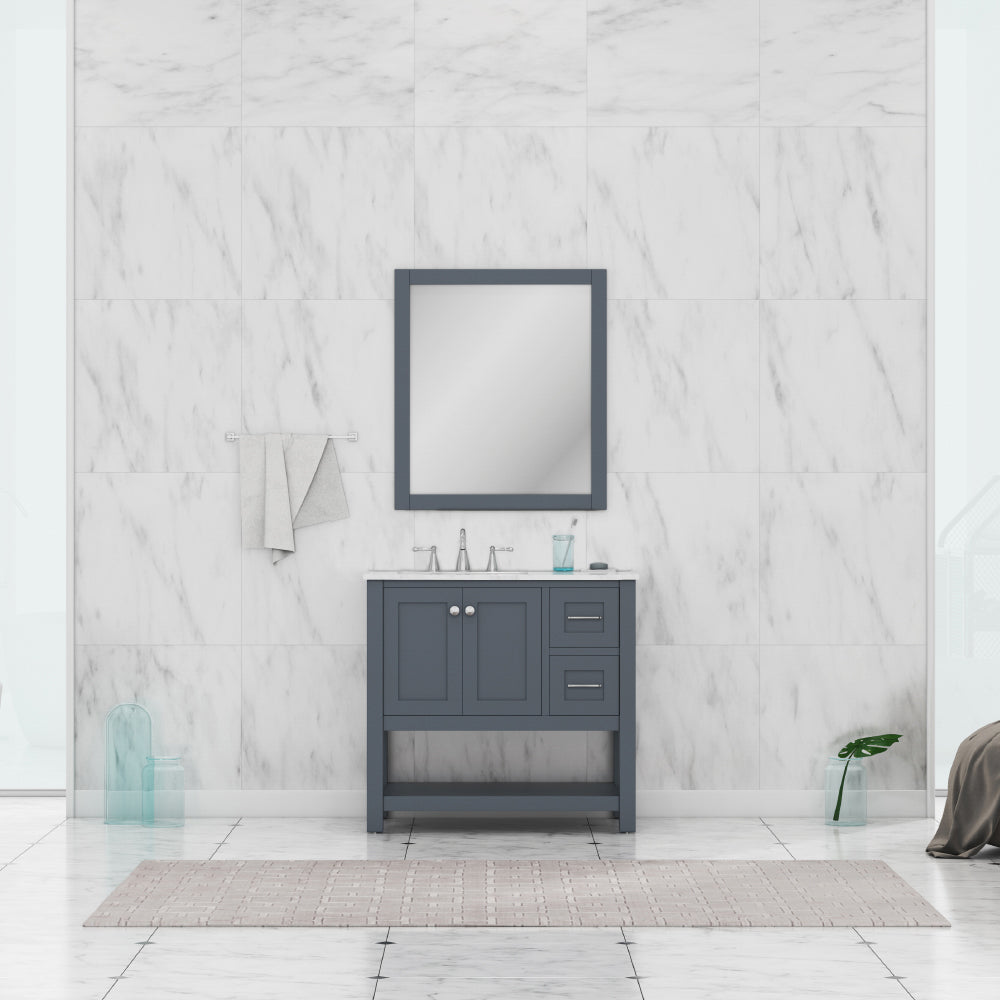 Alya Bath Wilmington 36" Freestanding Bathroom Vanity Cabinet in Gray