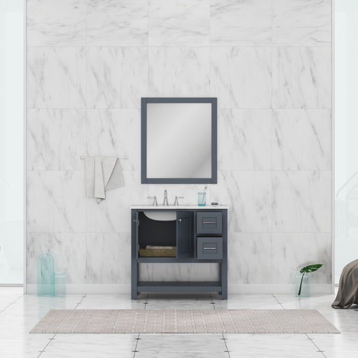 Alya Bath Wilmington 36" Freestanding Bathroom Vanity Cabinet in Gray
