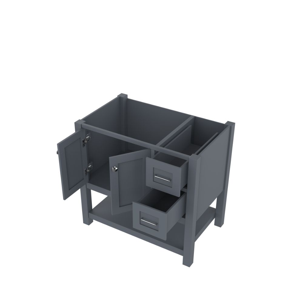 Wilmington 36 Inch Bathroom Vanity Cabinet Without Top, Gray