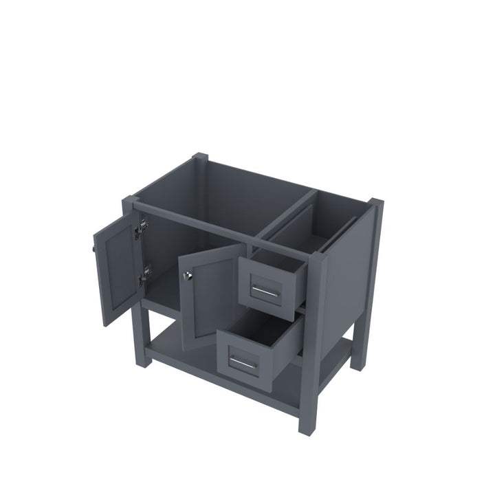 Wilmington 36 Inch Bathroom Vanity Cabinet Without Top, Gray