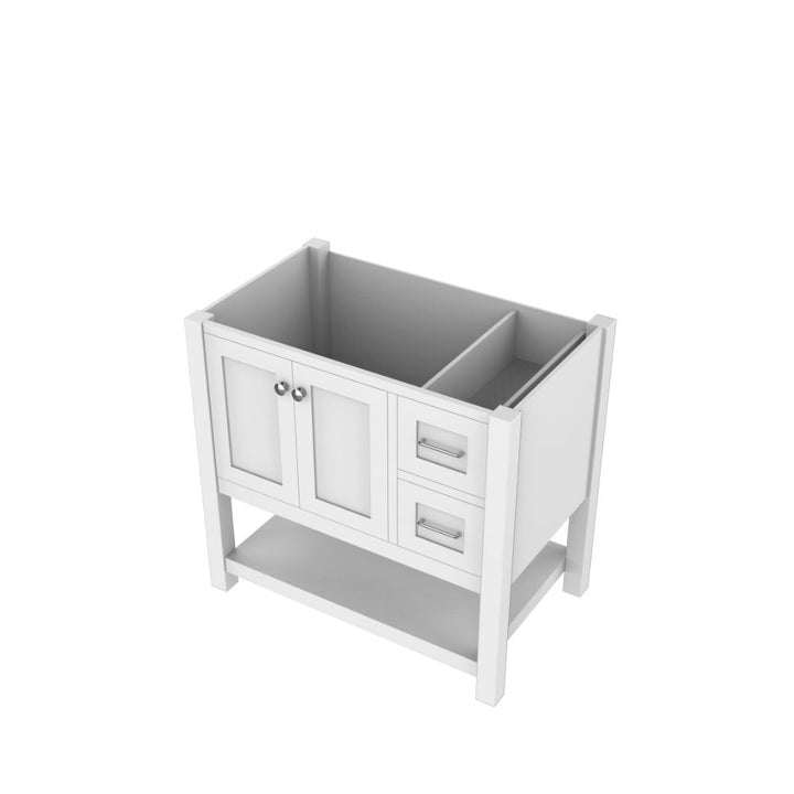 Alya Bath Wilmington 36" Freestanding Bathroom Vanity Cabinet in White