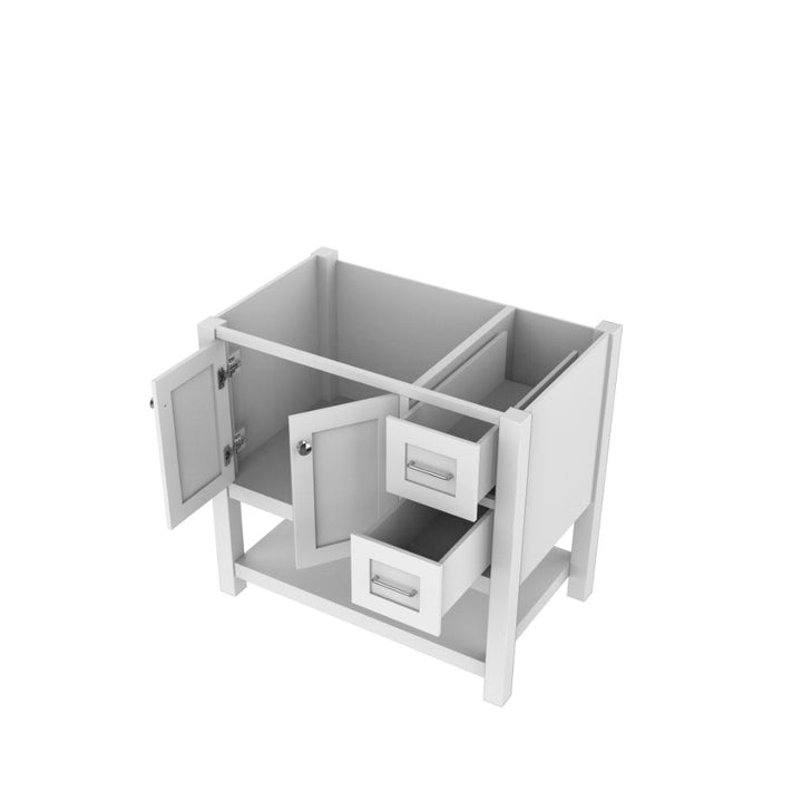 Alya Bath Wilmington 36" Freestanding Bathroom Vanity Cabinet in White