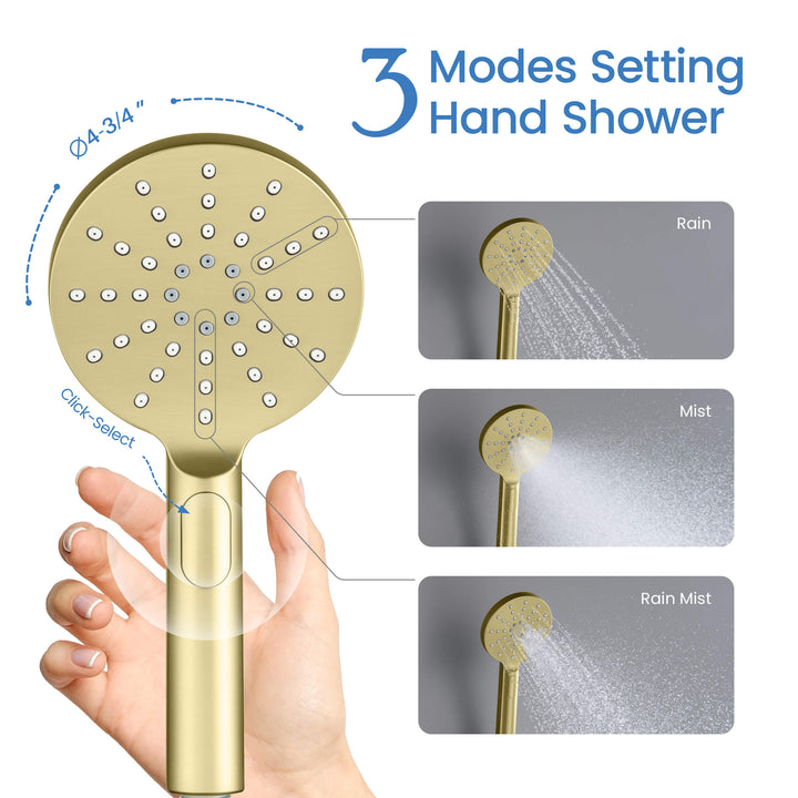 Halo 3-Mode ABS Handheld Shower Head